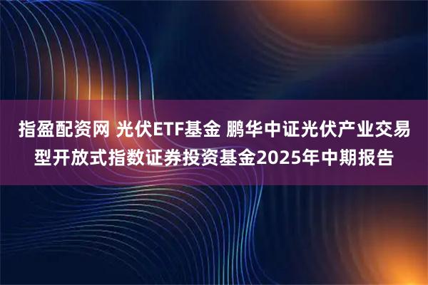 指盈配资网 光伏ETF基金 鹏华中证光伏产业交易型开放式指数证券投资基金2025年中期报告