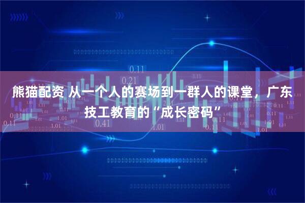 熊猫配资 从一个人的赛场到一群人的课堂,广东技工教育的“成长密码”